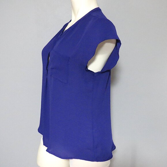 Liz Claiborne Royal Blue Cap Sleeve Blouse Size XL - Picture 4 of 8